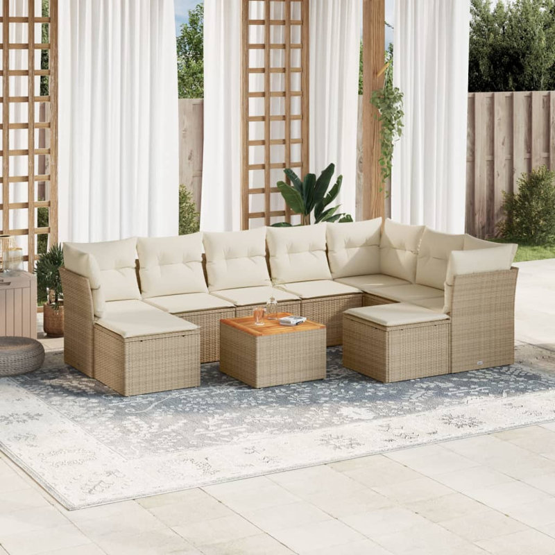 Ensemble de canapé de jardin en rotin PE Vidaxl