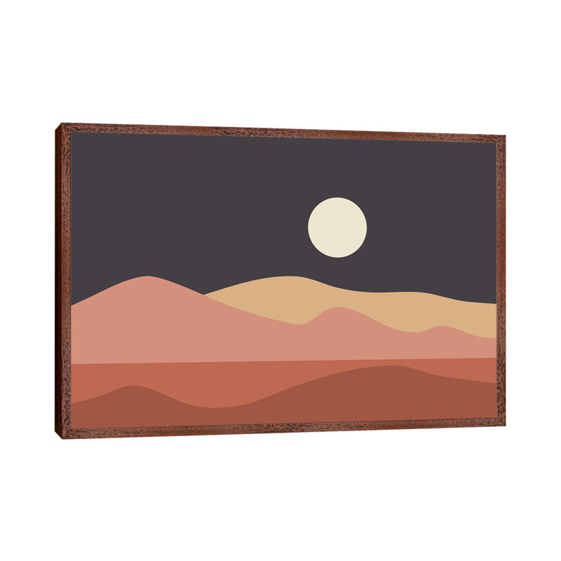 Geometric Landscape XXIIIB - Print on Canvas, 152.5 cm H x 101.5 cm W, Brown Framed