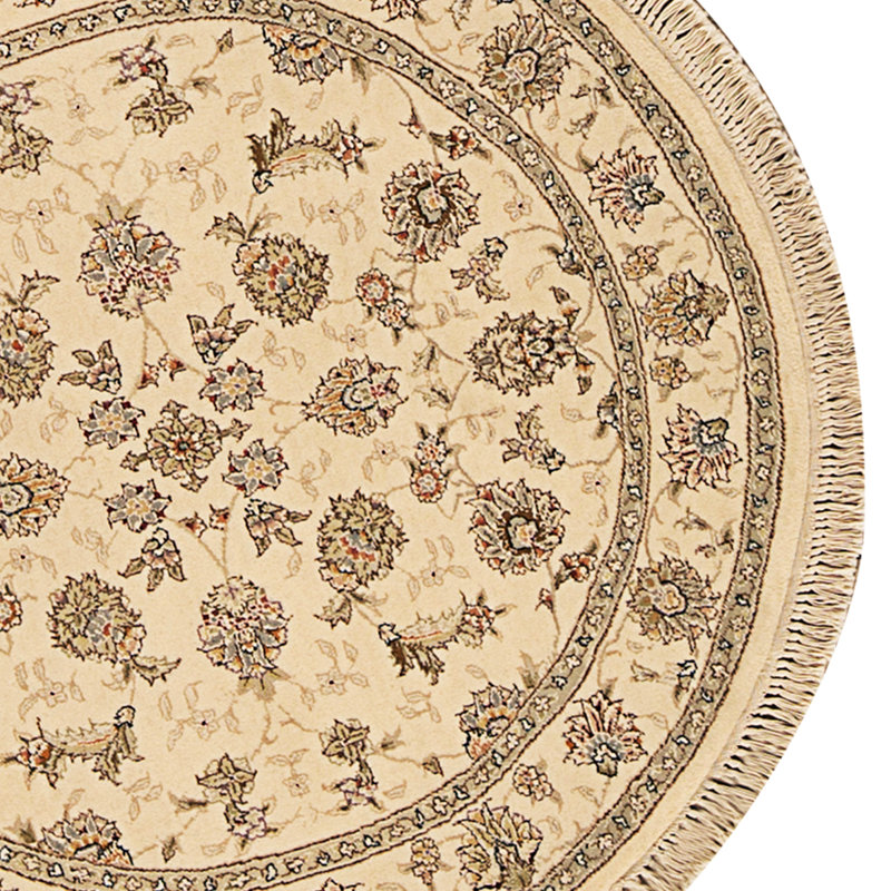 High-Quality Hand-Knotted Ivory Area Rug