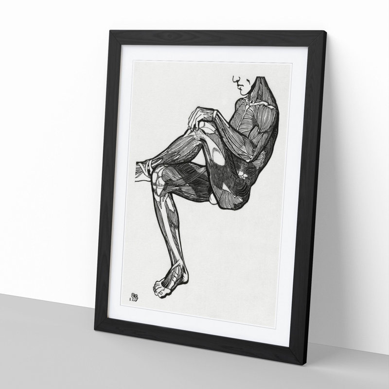 Anatomical Study of a Man Vol.16 by Reijer Stolk - Picture Frame Painting, Black, 90cm H x 65cm W x 2cm D