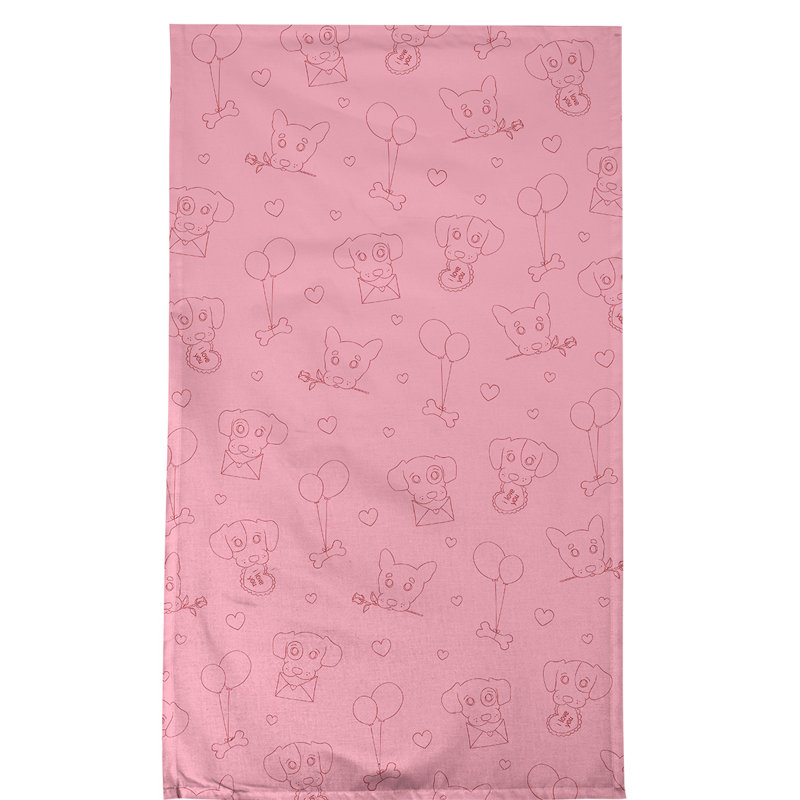 Serviette de thé pour chiens fêtes, Polyester sergé, Rose