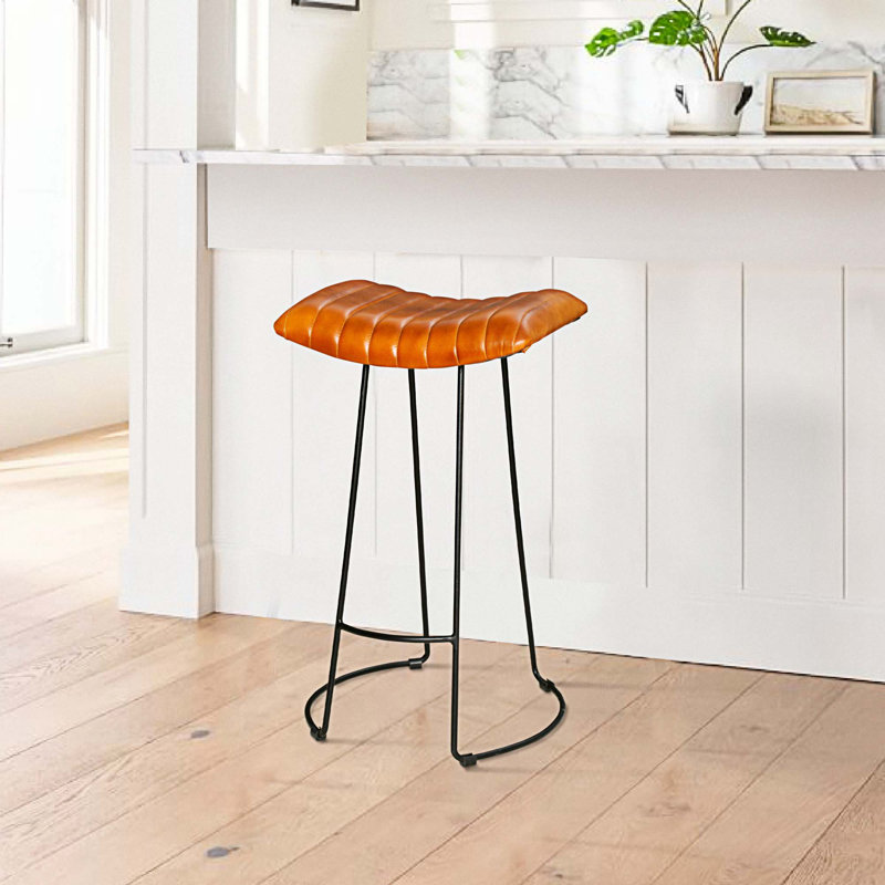Ria Upholstered Counter Stool with Metal Frame