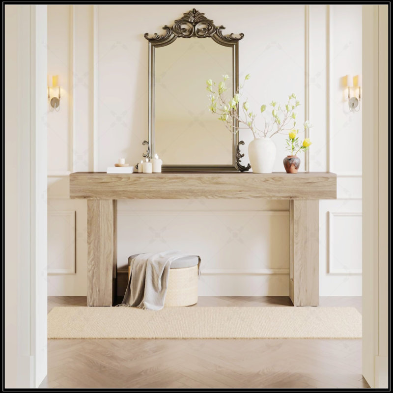 Console 63 pouces Farmhouse Console, Gris