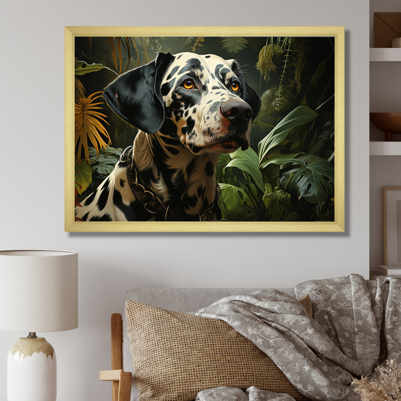 " Dalmatian Dream VI ", Gold Closed Corner Framed, 12" H x 20" W x 1" D