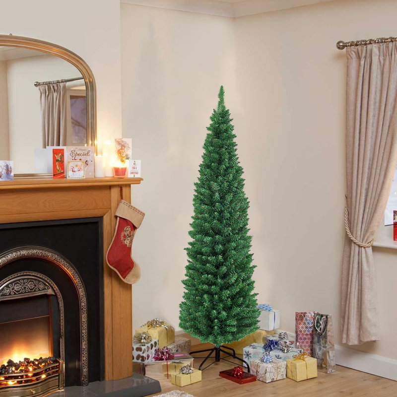 Sapin de Noël artificiel vert élancé, 5'