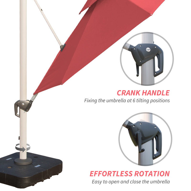 Parasol en porte-à-faux 127,56 po, Brun
