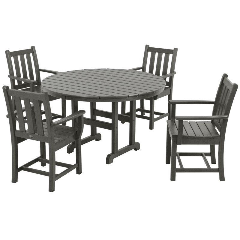 Ensemble repas 5 pièces POLYWOOD, Gris ardoise