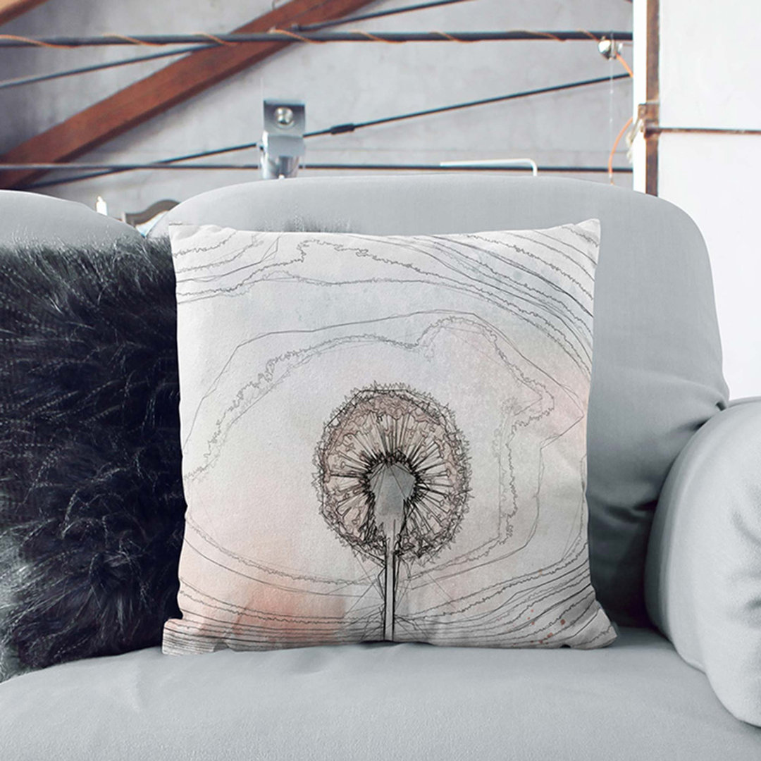 Dandelion in Abstract Cushion with Filling