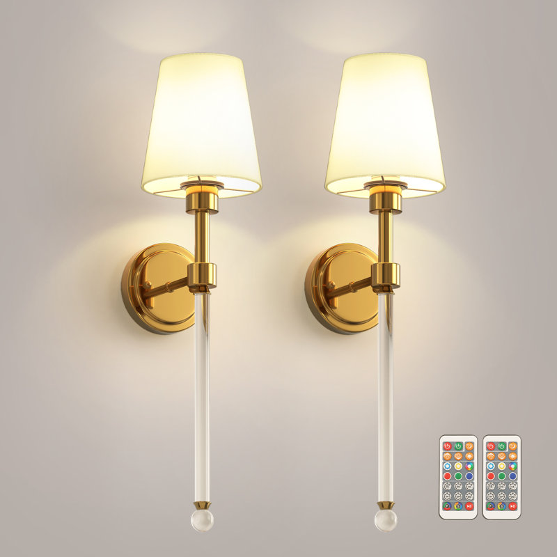 Battery Operated Armed Sconce 3000K/5000K With Acrylic Accent