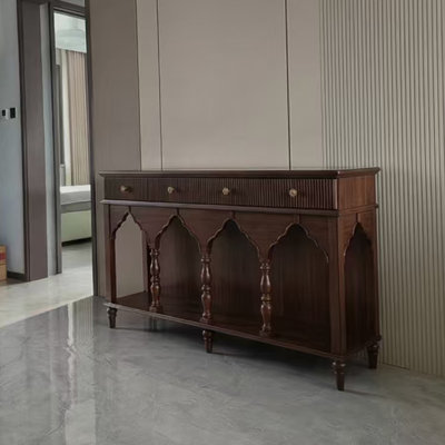 Mid-Century Modern Walnut Tone Console Cabinet