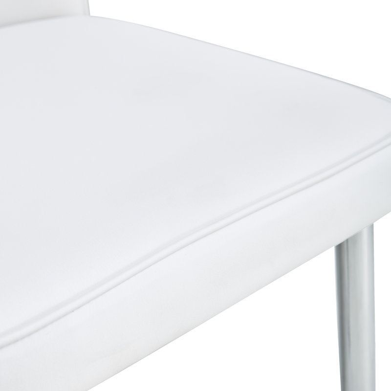 Chaise rembourrée en similicuir, Silver, White