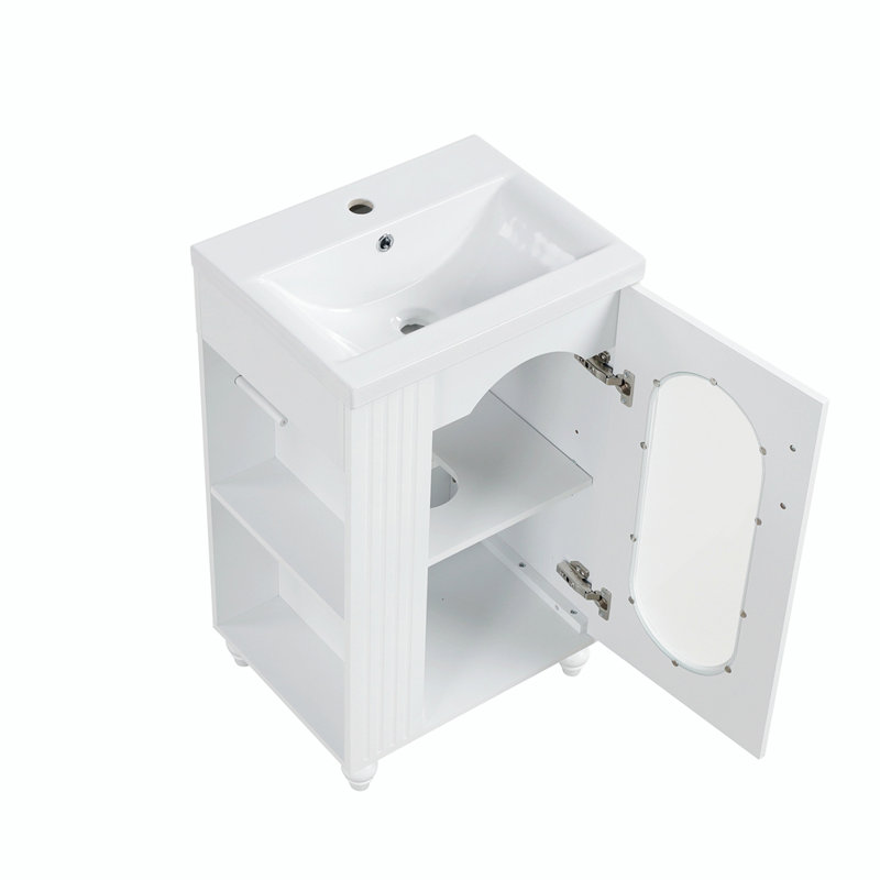 Meuble-lavabo simple 20 po avec comptoir en céramique