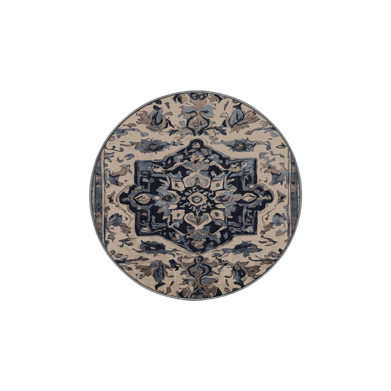 Silky Soft Plush Grey Area Rug, Round 7'