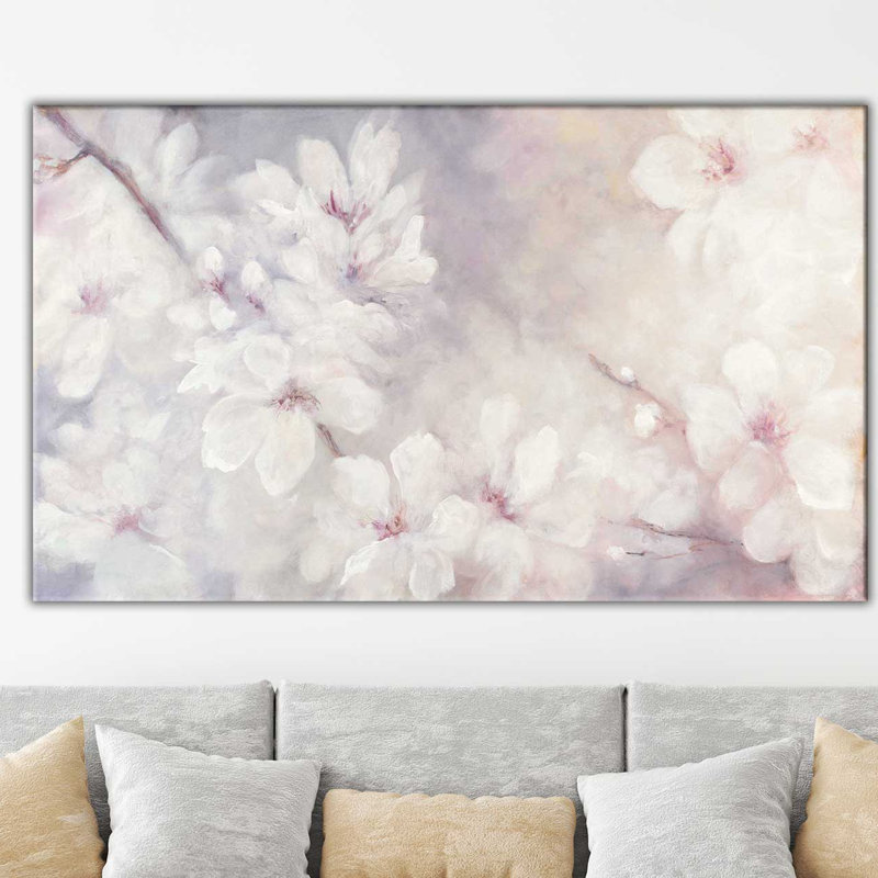 Fleurs de cerisier - reproduction sur toile, H 18 po x l 30 po x P 1 po, Toile tendue