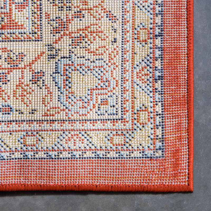 Tapis oriental noir Balthrop, Tapis de couloir 2 pi 7 po x 10 pi, Terracotta Red