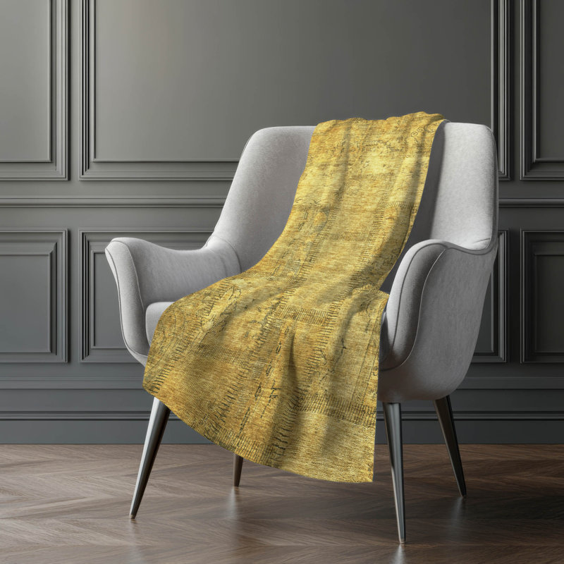 Addison Machine Washable Sherpa Throw Blanket, Doré, Abstract Monochromatic