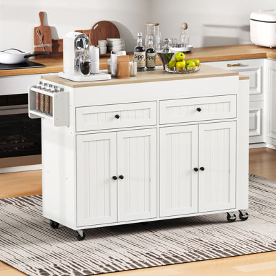 112 cm W Kitchen Island with Top