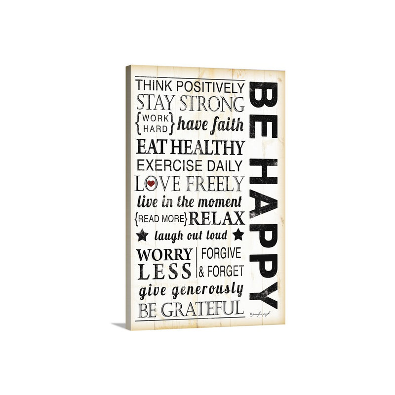 " Be Happy " by Jennifer Pugh, 24" H x 16" W x 1.5" D, Canvas