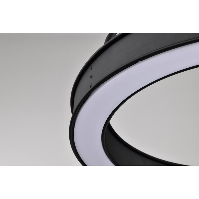 Keren - LED Pendant - Textured Black - Acrylic Lens, 59.38" H x 20.13" W x 20.13" D