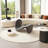 Dark grey curved negotiating sofa