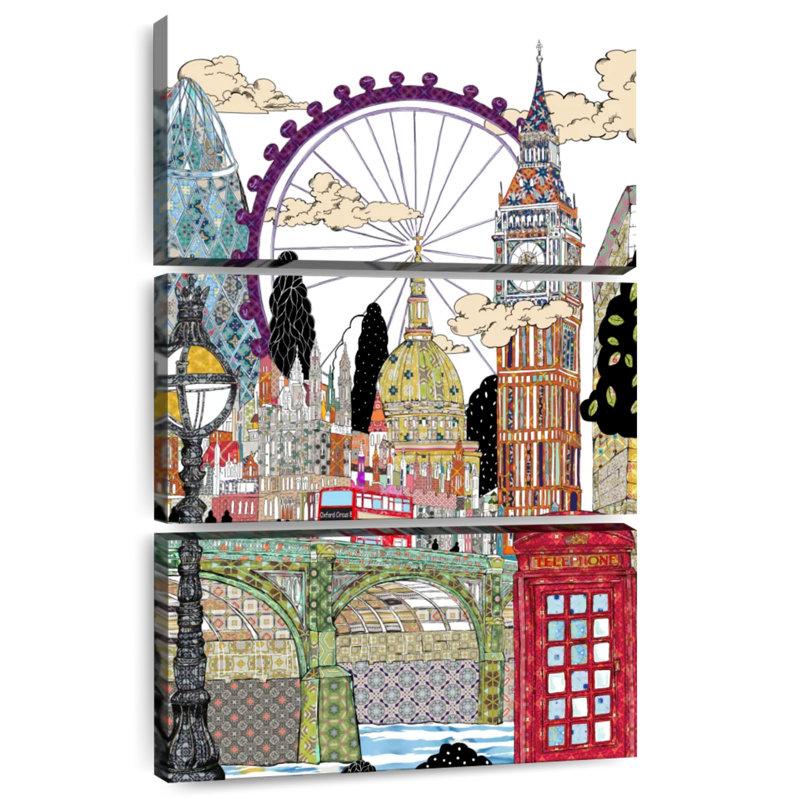 Patchwork London, 45" H x 28" W