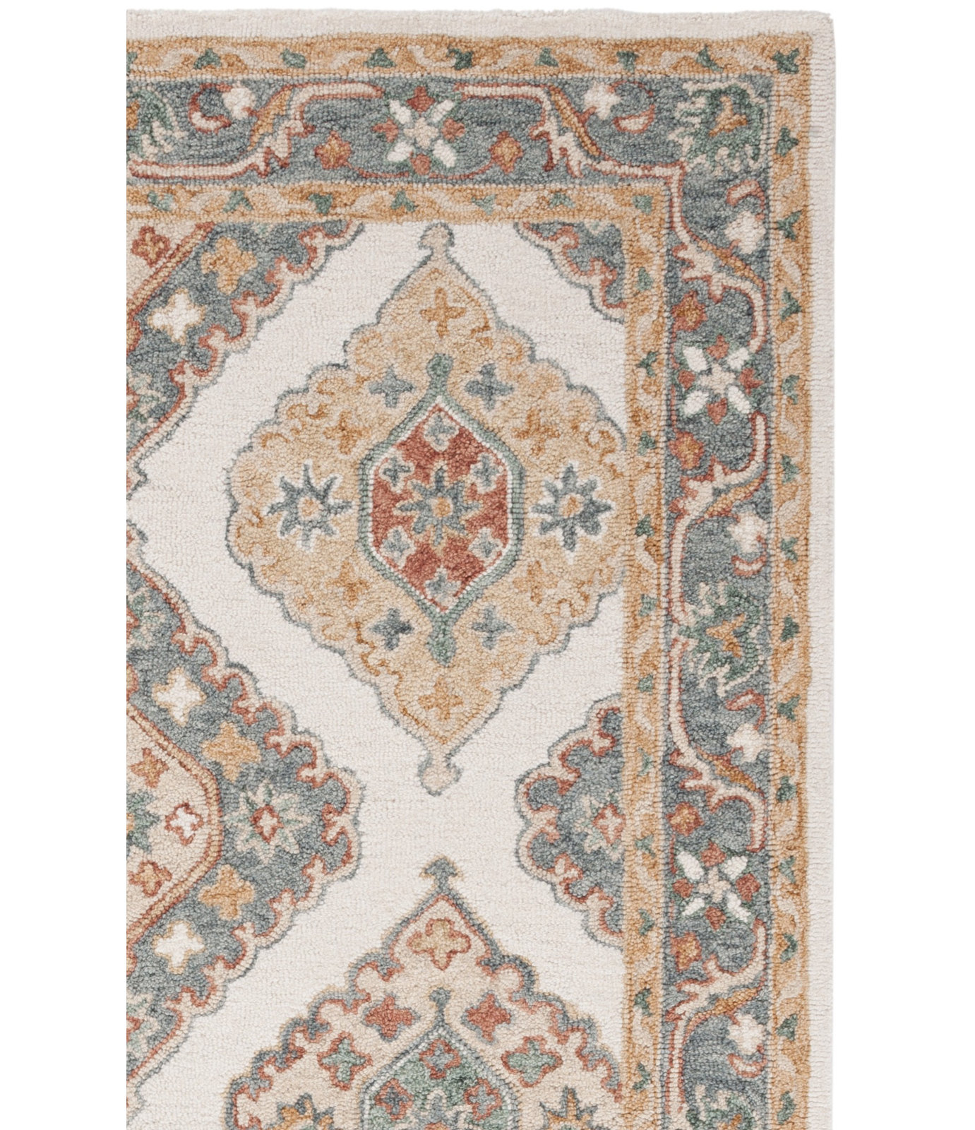 Gray Ivory Hand-Tufted Wool Rug, Rectangle 5' x 8'