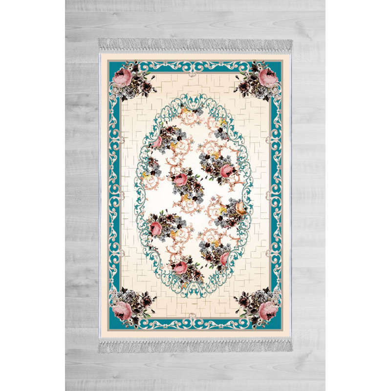 Luxurious Velvet Area Rug (4.6 x 7.2 ft), 100% Antibacterial Fabric, Non-Slip Cotton Backing, Pile Height: 0.4 in | Machine Washable, 3D Digital Print Design | Perfect for Living Room & Bedroom Decor, Soft & Durable