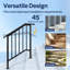 Ensemble de balustrades extérieures en acier allié ovale à 3 marches (paquet de 2)-117195855