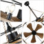 Ventilateur de plafond de style rustique en roue de chariot 36 "avec lumière et télécommande 8 lumières 6 vitesses avec ventilateur CC pour salon  