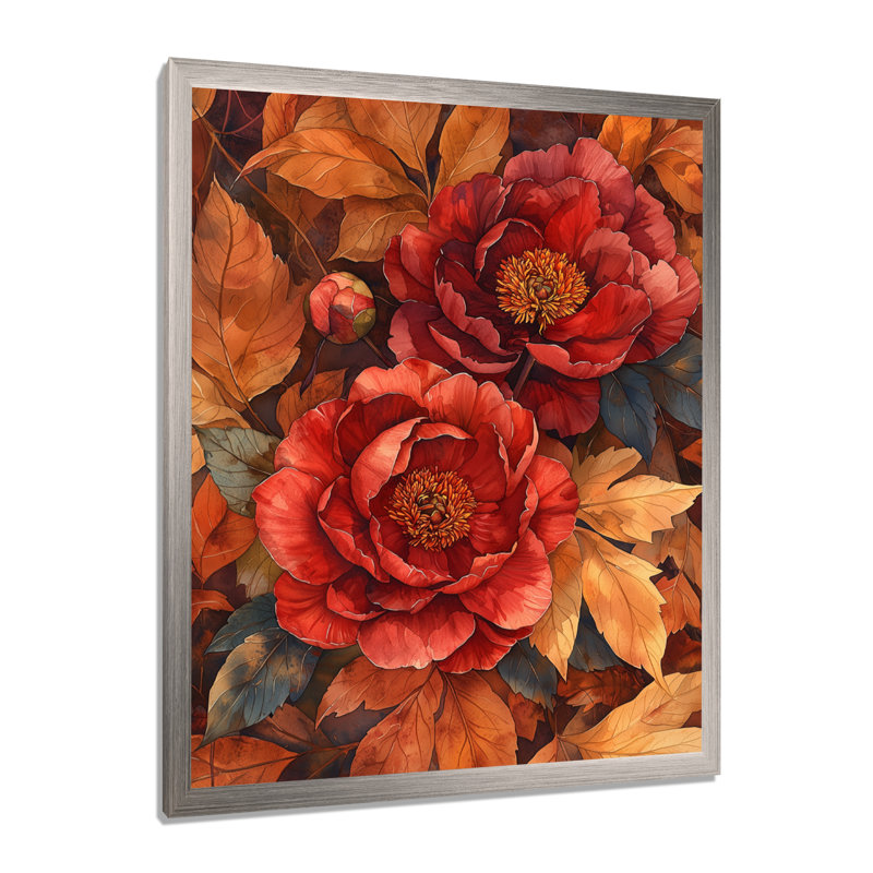 Brookshire - impressions sur toile florales, H 20 po x l 12 po, Reproduction encadrée d'une seule photo, Argent argent