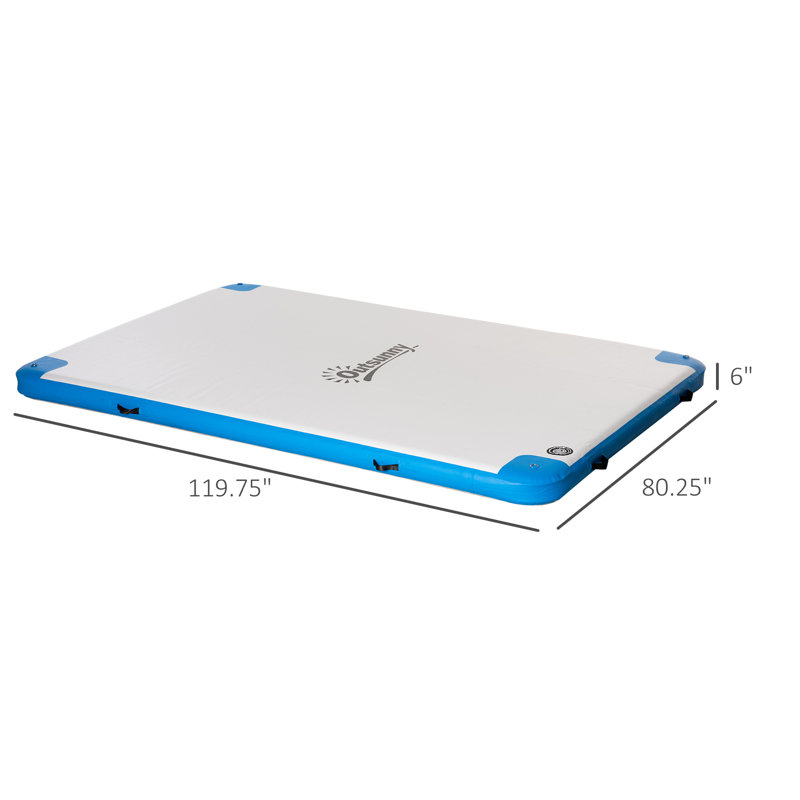 Outsunny Water Floating Platform, Blue/White