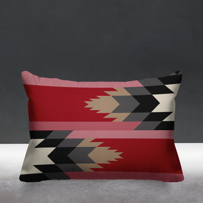 Coussin intérieur / extérieur Lansa Southwestern, Rouge