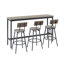 Ensemble de table de bar stable avec 3 tabourets de bar ergonomiques en polyuréthane, parfait pour la maison et les invités
