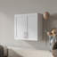Armoire de rangement murale empilable, P 11,81 po x l 31,50 po x H 29,92 po, blanche