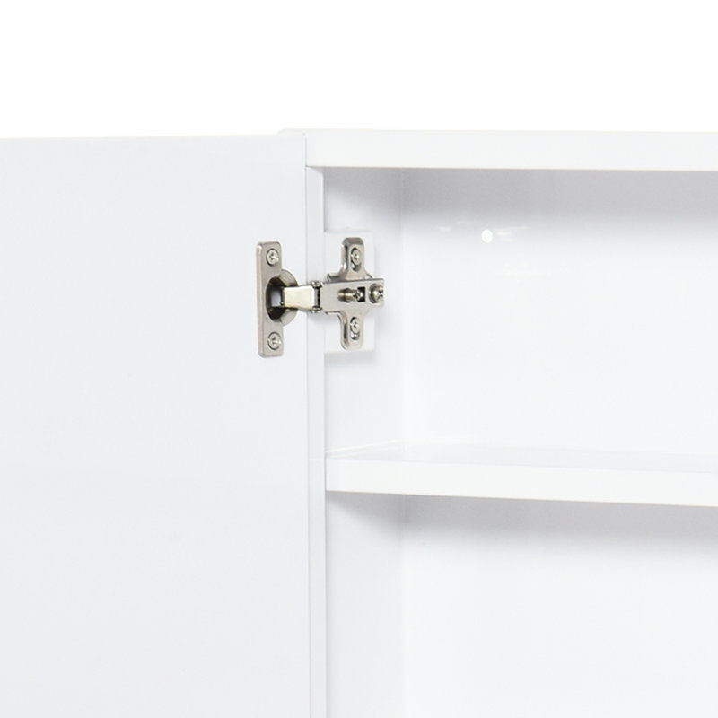 Armoire de salle de bain 24 po x 22 po, avec portes doubles et miroir, blanc pour armoire de rangement - Accessoires de beauté