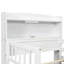 Lit simple en bois avec tête de rangement, tête de lit, garde-corps et 2 tiroirs de couleur blanche à DEL intégrés.-130080371