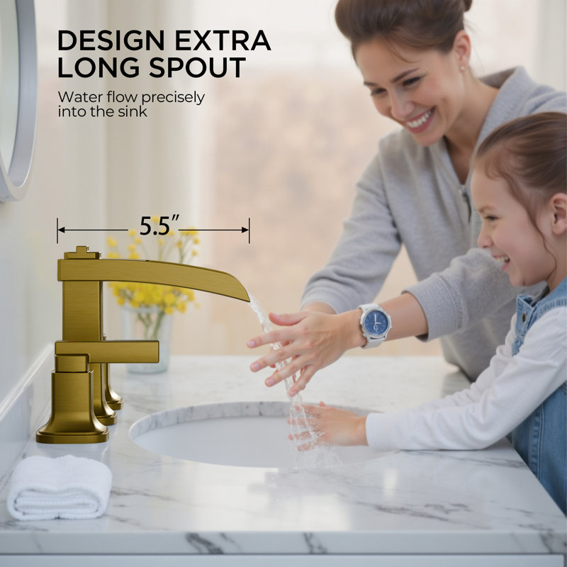 Robinets de salle de bain surdimensionnés avec bonde escamotable en métal, Or brossé