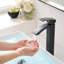 Robinet de salle de bain noir, robinet noir brossé pour lavabo de salle de bain, robinet de salle de bain monotrou noir-121292319