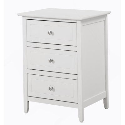 Versatile White Transitional Nightstand