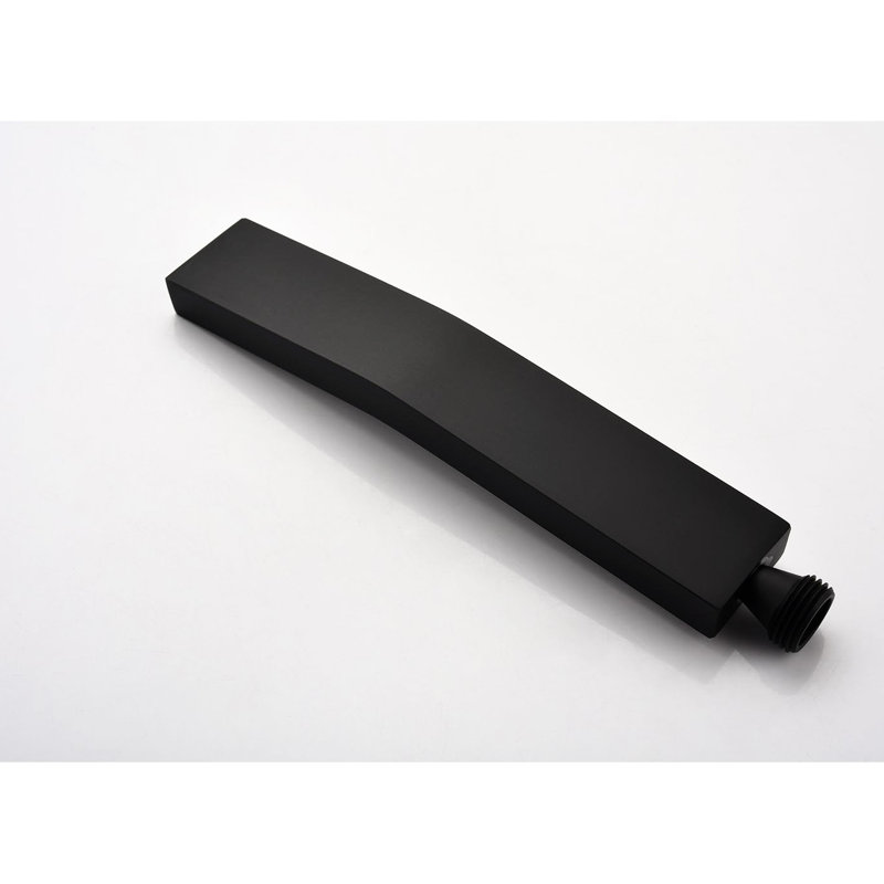 Matte Black Ceiling Shower Head With Robust Construction 16" Mount - Black, Modern Style, Black