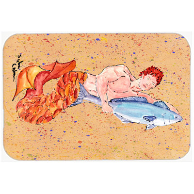 Caroline's Treasures Merman Glass Cutting Board