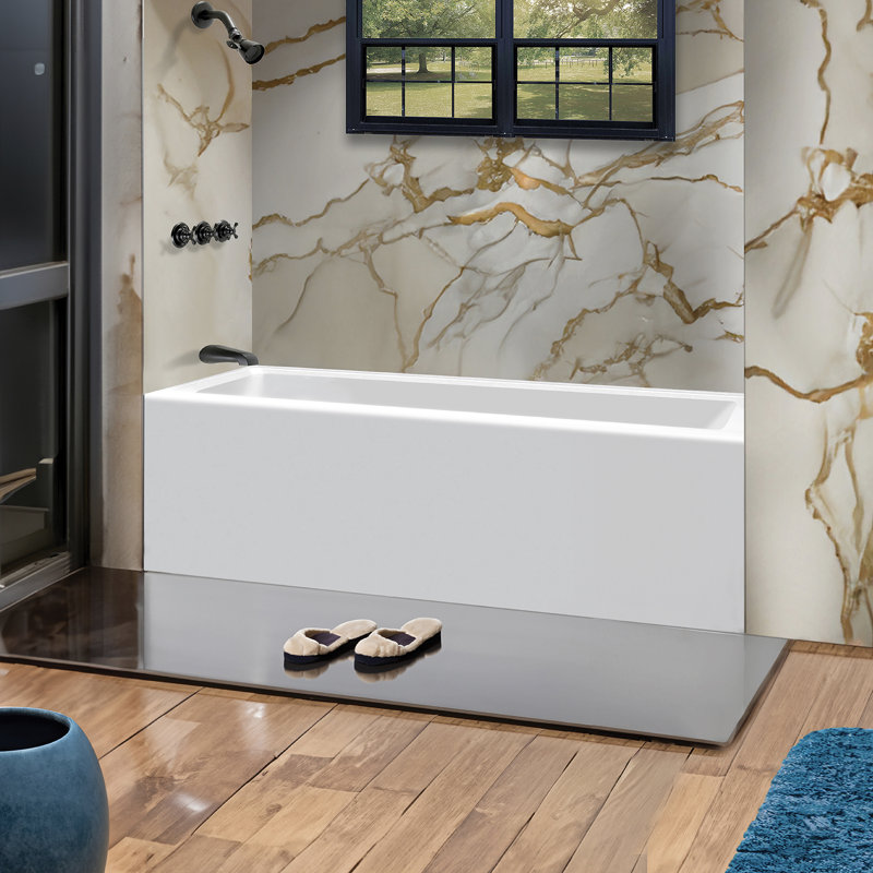 Baignoire de trempage en acrylique avec tablier intégré - 60 po x 32 po, Gauche