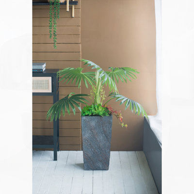 Grand pot à fleurs en ciment pour décoration de jardin fonctionnelle, intérieur et extérieur, ensemble de 1