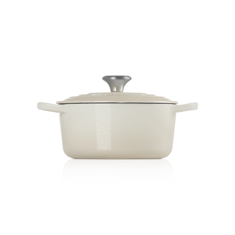 Le Creuset Cast Iron Round Casserole, Meringue, 22cm / 3.3L
