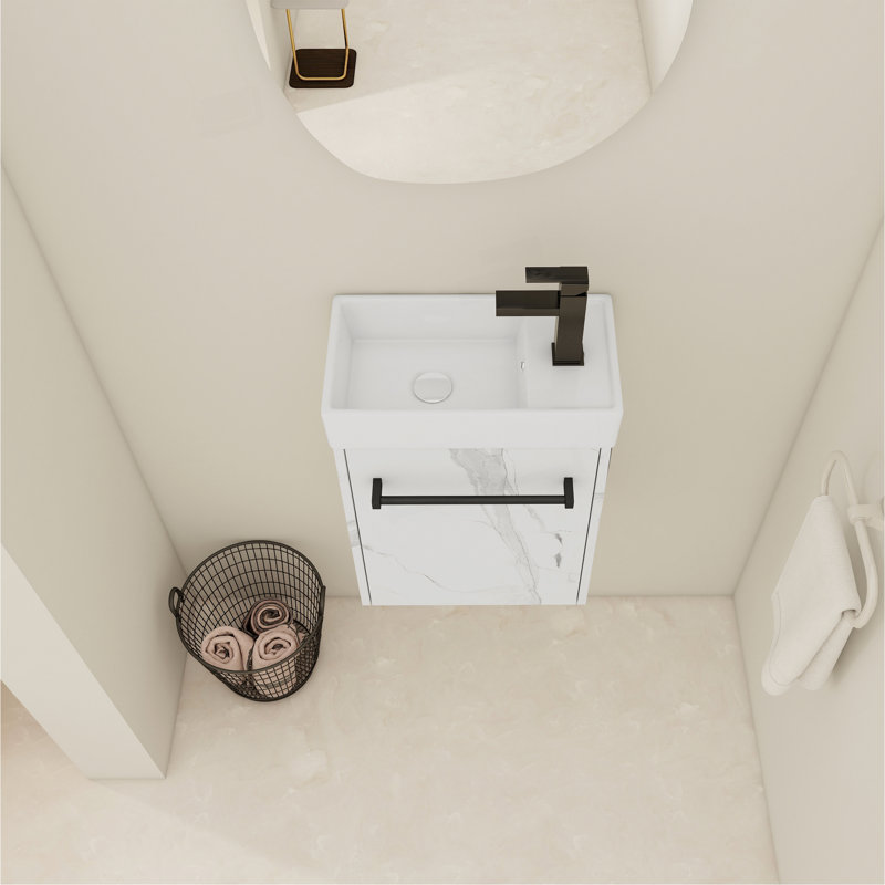 Meuble-lavabo flottant avec caractéristiques haut de gamme pour des salles de bain élégantes, Blanc