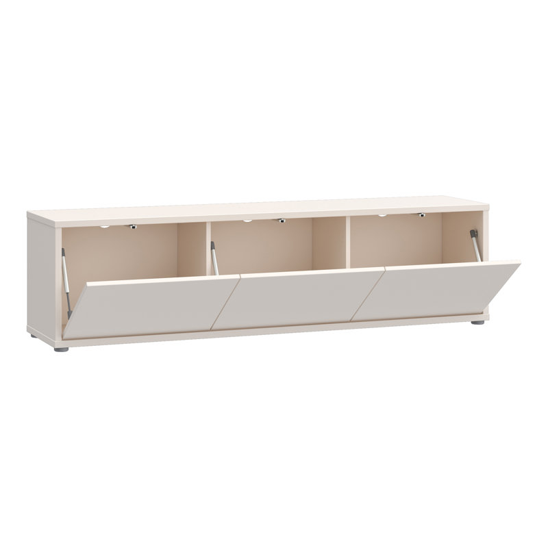 Chadwic Modern 3-door TV unit, engineered wood, terrakotta, 154.2 cm W x 41.5 cm H x 34.9 cm D, Beige