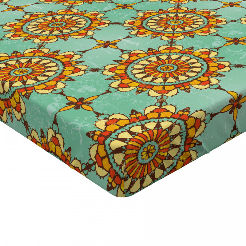 Microfiber Geometric Fitted Sheet, Full Fitted Sheet