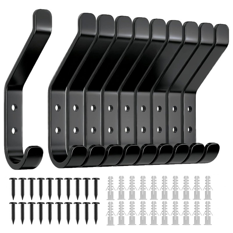 Metal Wall Mounted Required Wall Hook, Black