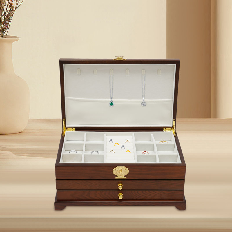 Wood Jewelry Box + Drawers