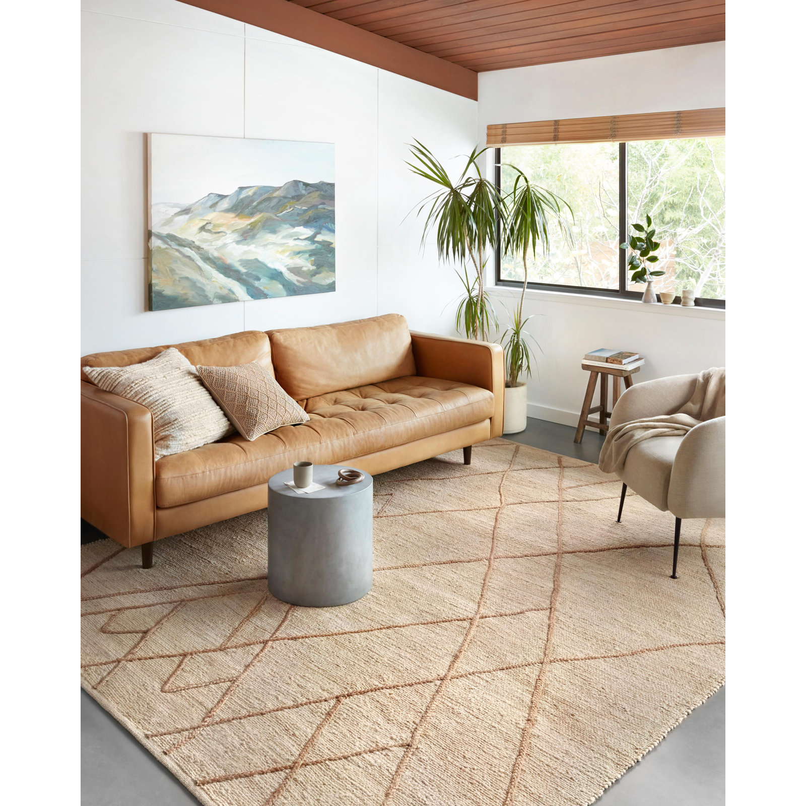 Albemarie Ivory Natural Hand-Woven Geometric Rug, Rectangle 7'9" x 9'9"